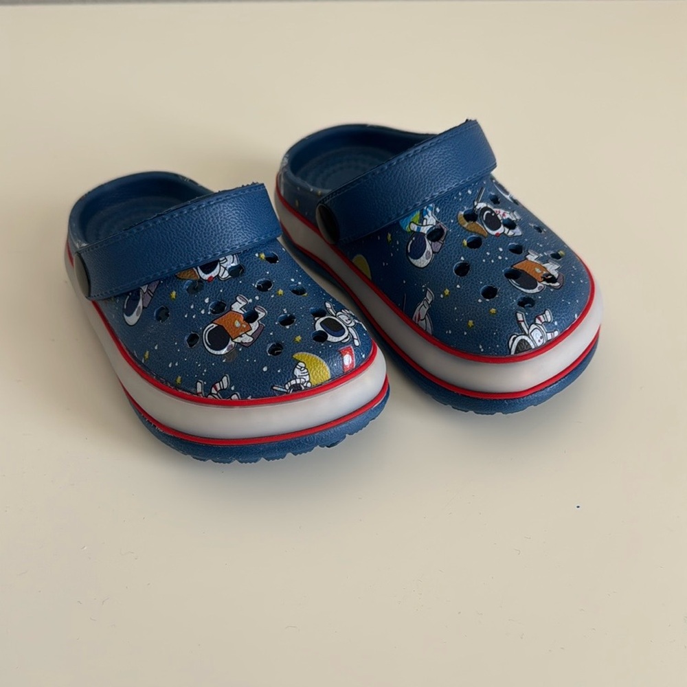 Kids Navy Cartoon Slip-On Sandals